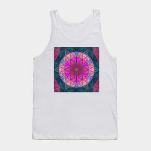 Glass Tile Kaleidoscope Pink and Blue Tank Top